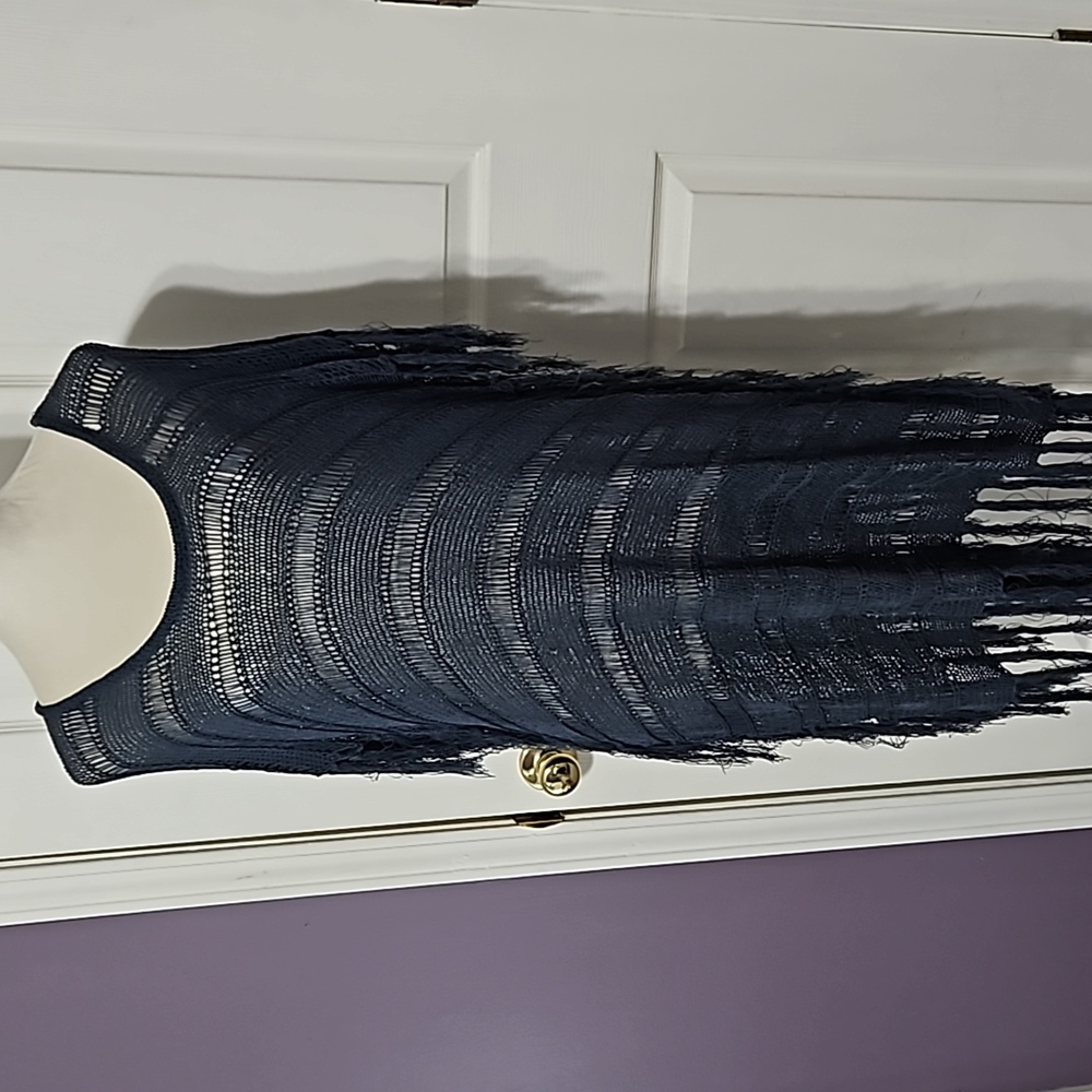 Alter'd State Long Crochet Top with Fringe